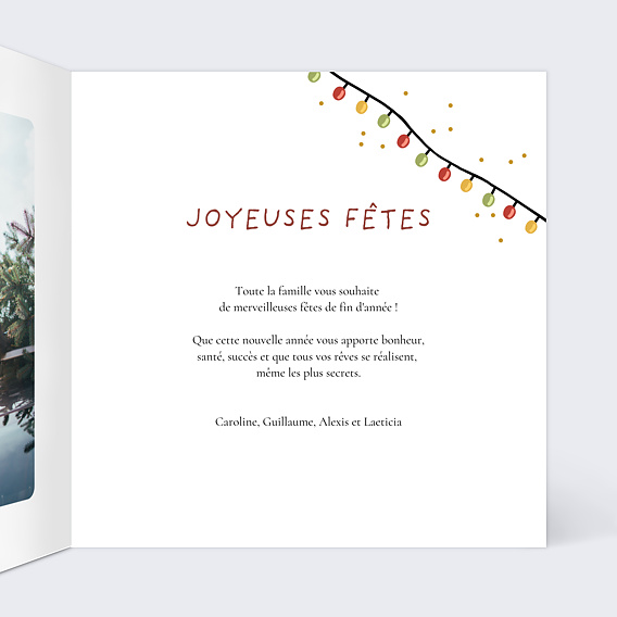 Carte de Noël Lumière de Noel Intérieur Droit