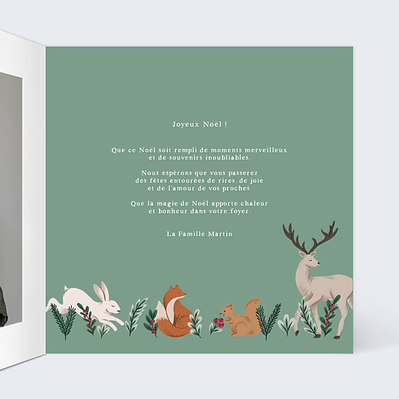 Carte de Noël Forêt enchantée