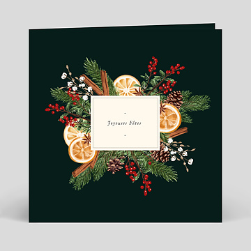 Carte de Noël Orange Cannelle