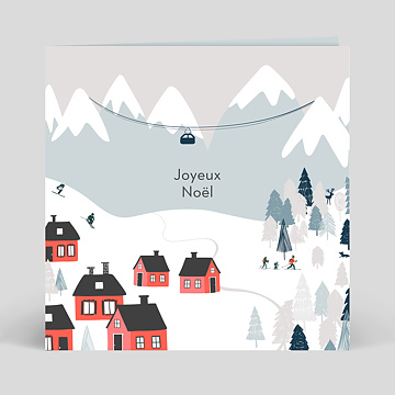 Carte de Noël  Village de Montagne