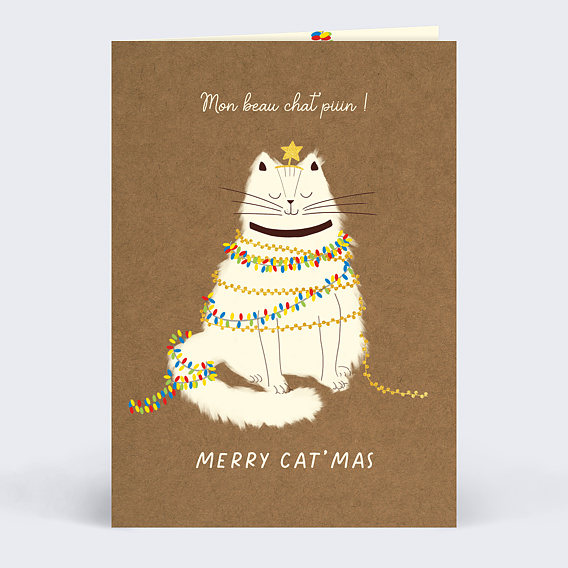 Carte de Noël Chat'pin