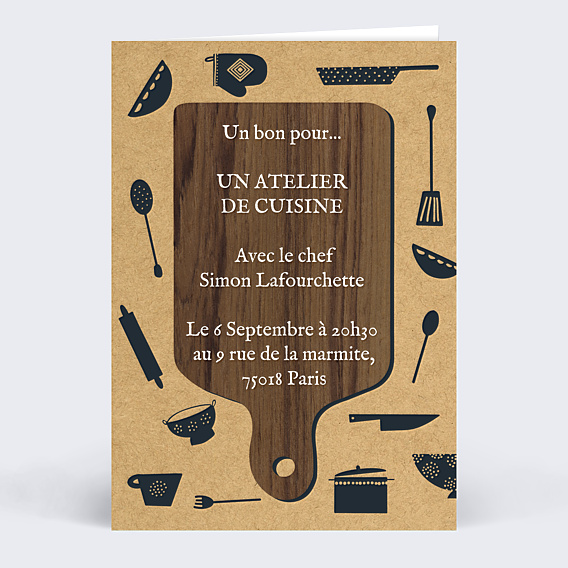 Carte de Noël Bon Pour Cuisine