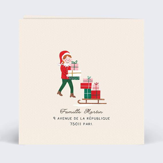 Carte de Noël Livraison Lutin