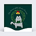 Carte de Noël Chat et Couronne de Noël
