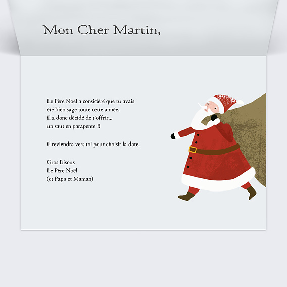 Carte de Noël  Gros Sac Intérieur Droit