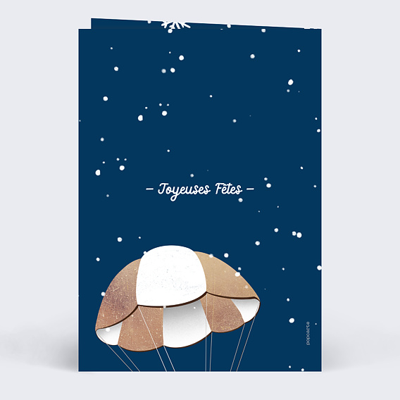 Carte de Noël  Saut En Parachute Verso