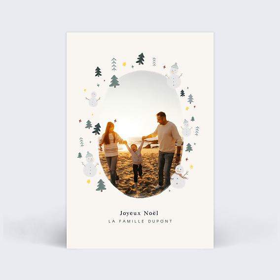 Carte de Noël Neige et sapins
