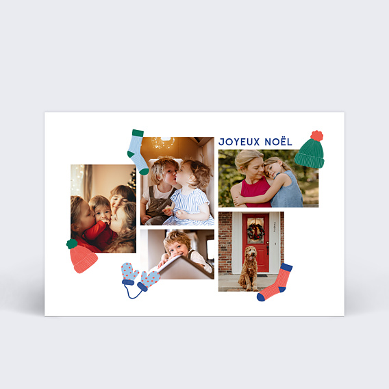 Carte de Noël Vêtements d'hiver