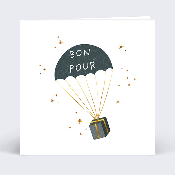 Carte de Noël Bon Pour Parachute Recto