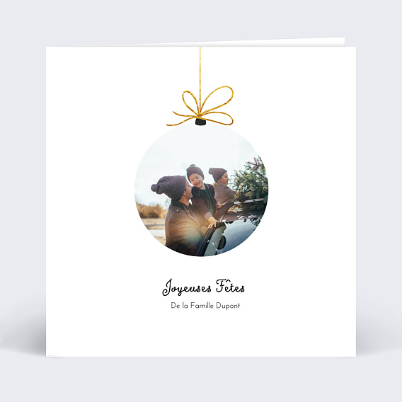 Carte de Noël Boule Suspendue