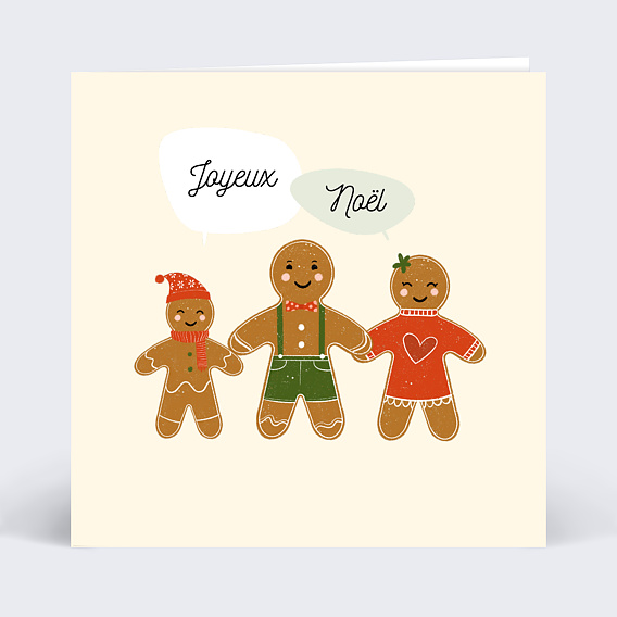 Carte de Noël Famille Pain d'Epices Recto