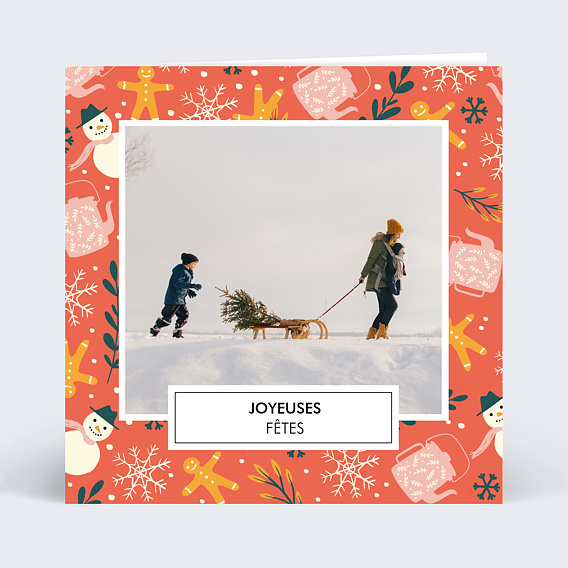 Carte de Noël  Flocons Recto