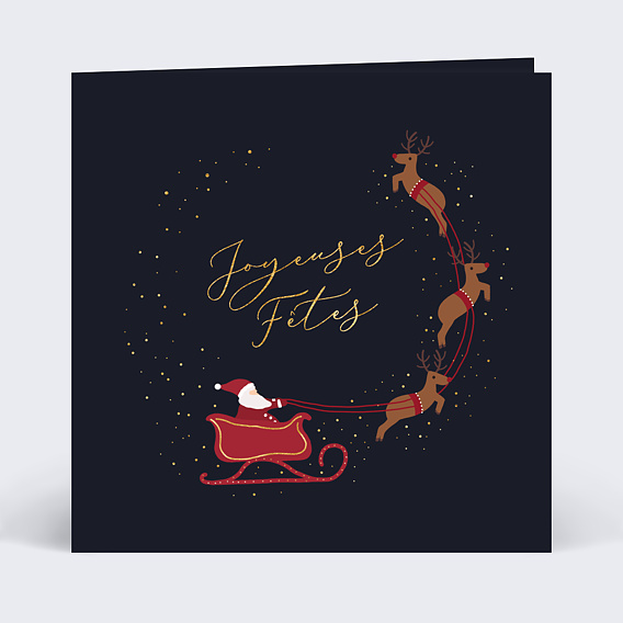 Carte de Noël  Traineau de Noël Recto