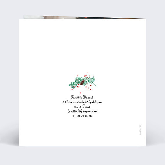 Carte de Noël Double Pola Pommes de Pin
