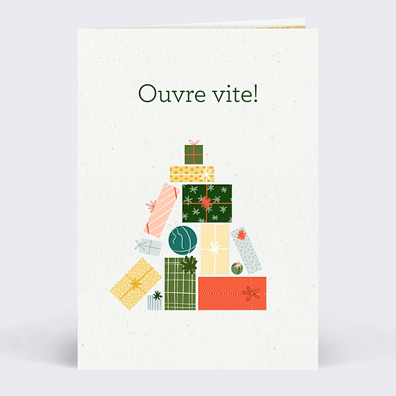 Carte de Noël Sapin en Cadeaux