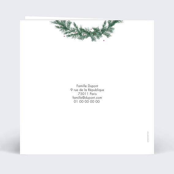 Carte de Noël Auréole Verso