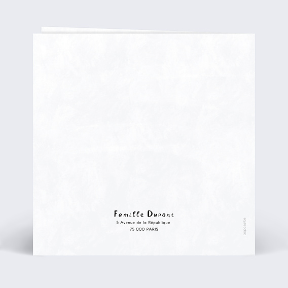 Carte de Noël  Bonhomme de neige Verso