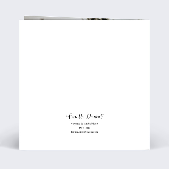 Carte de Noël  Calligraphie Elegante Verso