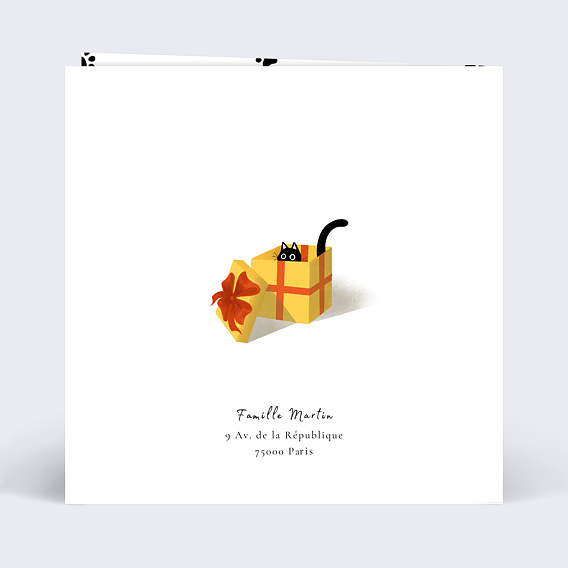 Carte de Noël Chat de Noel Verso