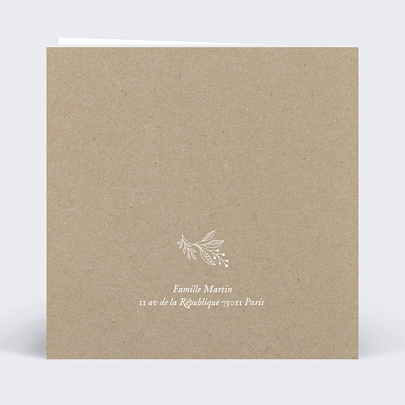 Carte de Noël  Couronne kraft Verso