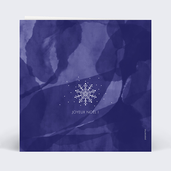 Carte de Noël  Flocon Aquarelle Verso
