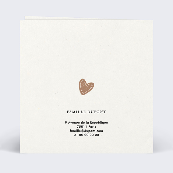 Carte de Noël  Petits Biscuits Verso