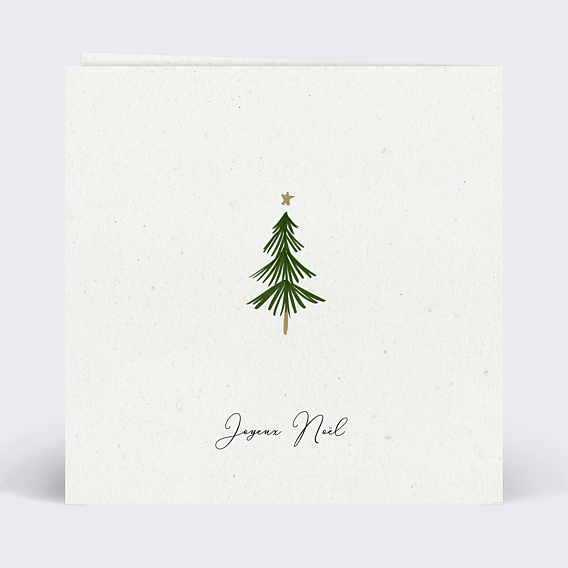Carte de Noël  Sapin minimaliste Verso