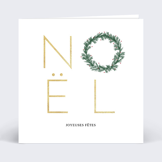 Carte de Noël Noel Couronne