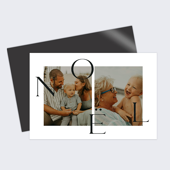 Carte de Noël  Grande Lettre Noir