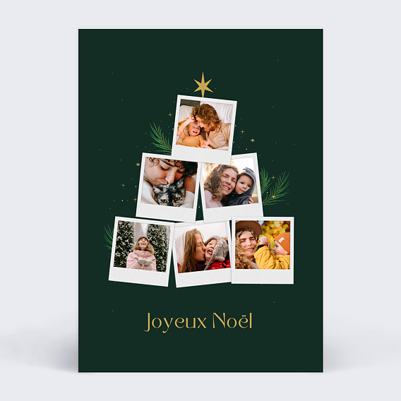 Carte de Noël  Famille Sapin Recto