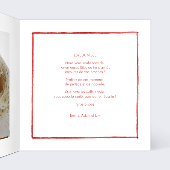 Carte de Noël Votre portrait en aquarelle aligné