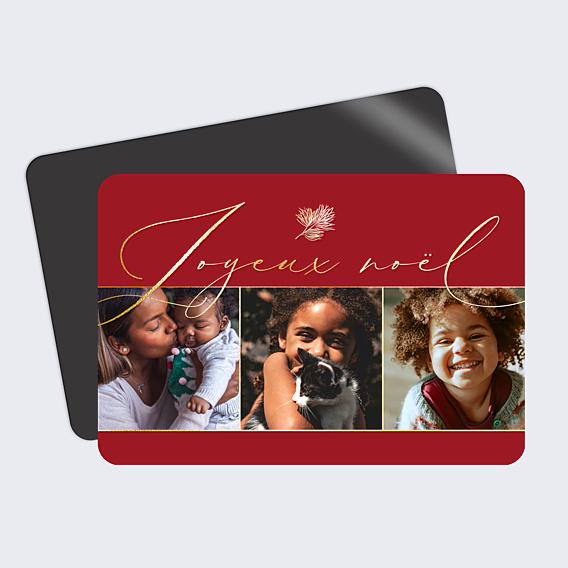 Carte de Noël Multiphotos Rouge