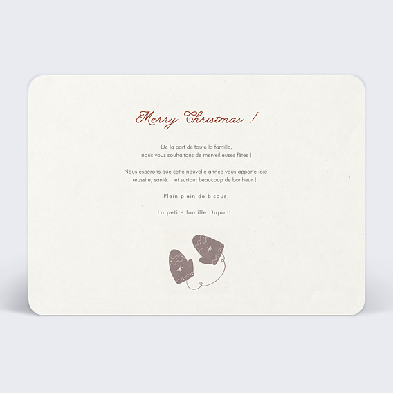 Carte de Noël  Famille chaussettes Verso