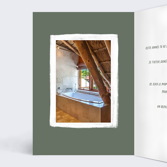 Carte de Noël  Bon pour Spa Intérieur Gauche