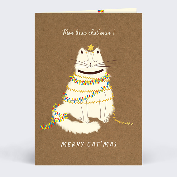 Carte de Noël  Chat'pin