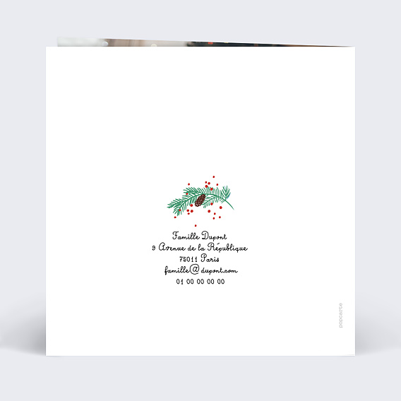 Carte de Noël Double Pola Pommes de Pin 