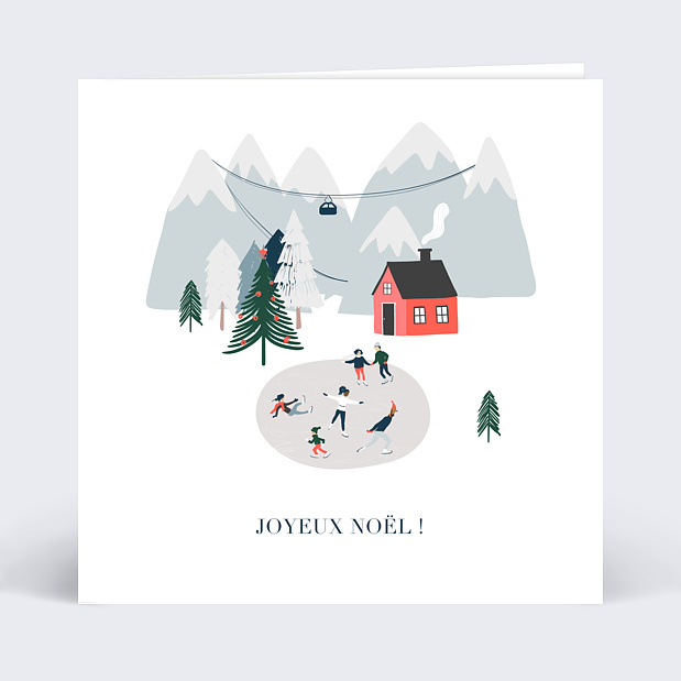 Carte de Noël Patinoire Recto