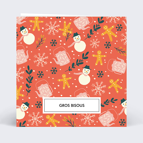 Carte de Noël Flocons Verso