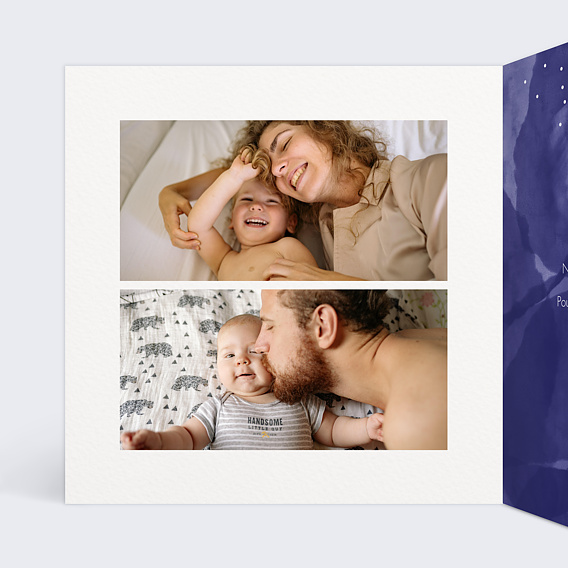 Carte de Noël Flocon Aquarelle Intérieur Gauche