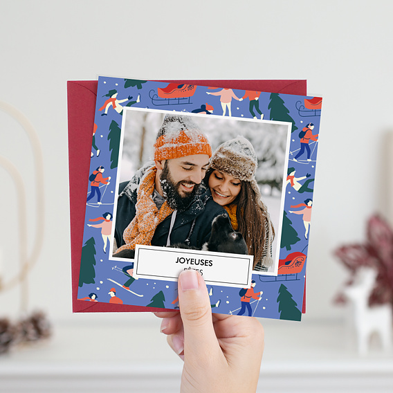 Carte de Noël Sport d'Hiver Après 4