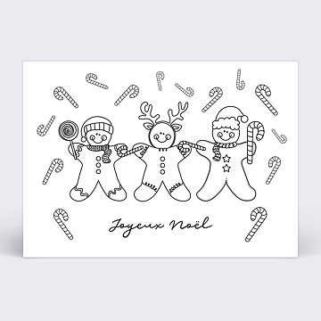 Carte de Nol  Coloriage Pain d'pices