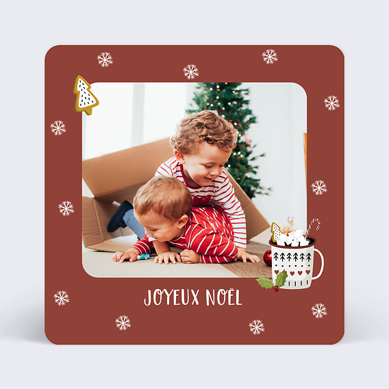 Carte de Noël Chocolat Chaud