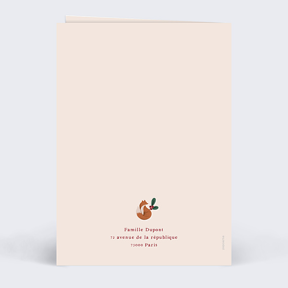 Carte de Noël Animaux Forêt