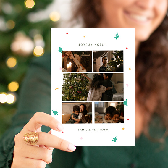 Carte de Noël  Motifs Petite Forêt Après 1