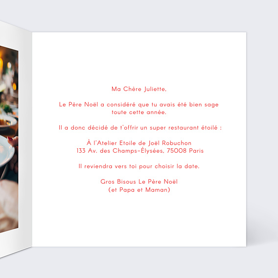 Carte de Noël  Beau cadeau Intérieur Droit