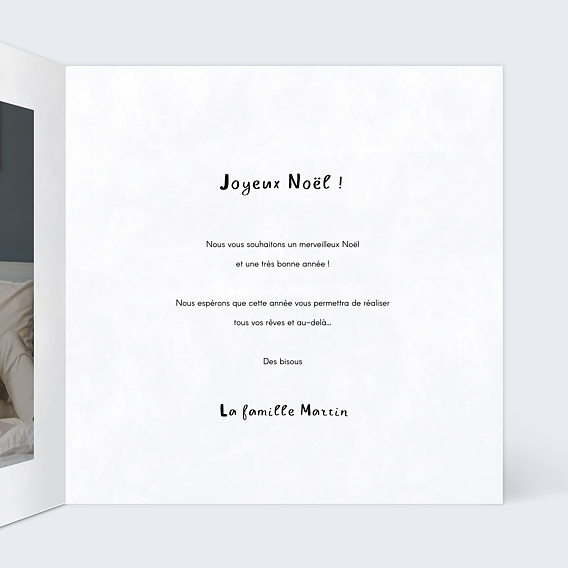 Carte de Noël  Bonhomme de neige Intérieur Droit