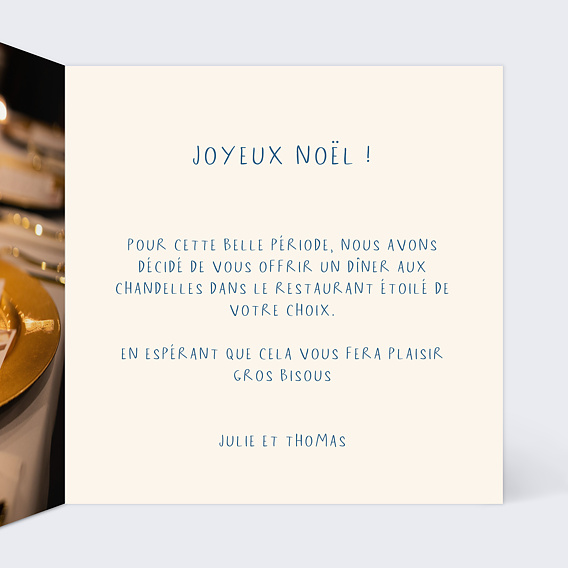 Carte de Noël Carte Cadeaux Intérieur Droit