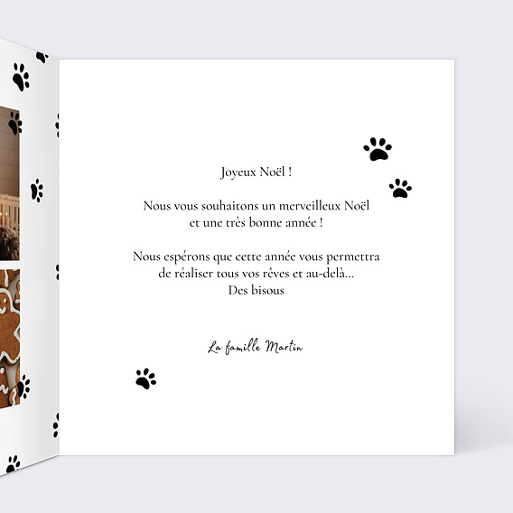Carte de Noël Chat de Noel Intérieur Droit