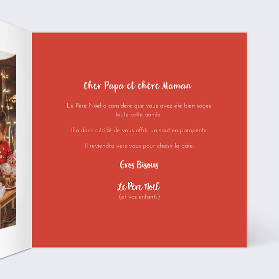 Carte de Noël  Chaussettes de Noël Intérieur Droit