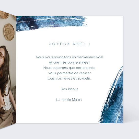 Carte de Noël  Flocons Graphiques Intérieur Droit